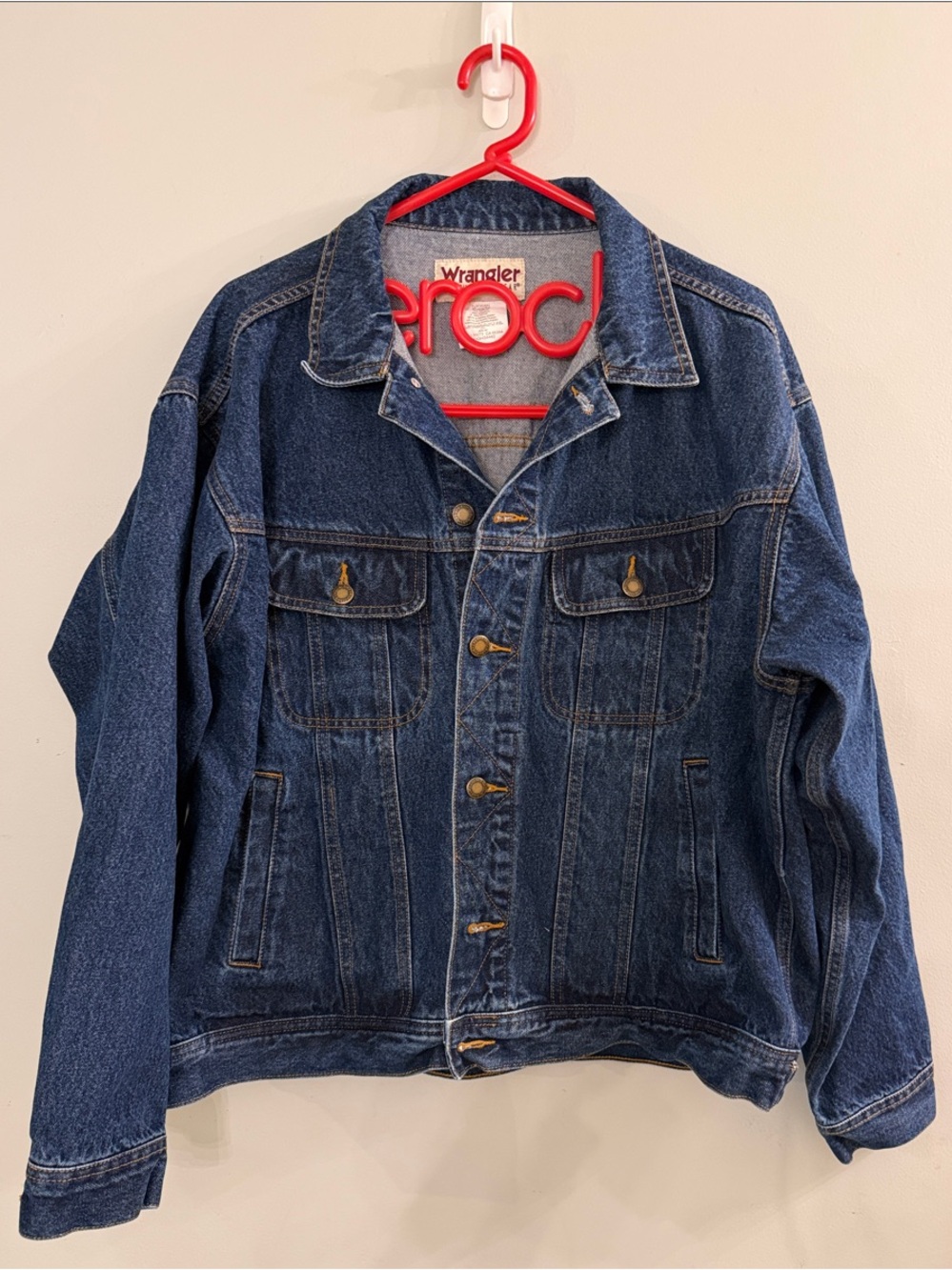 Men’s Vintage-Style, Rugged Wear Wrangler Denim Jean Jacket, XL, 2010ish, EUC